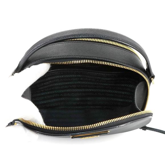 Prada Saffiano Odette Black Bag Shoulder Leather Hand - Picture 7 of 9